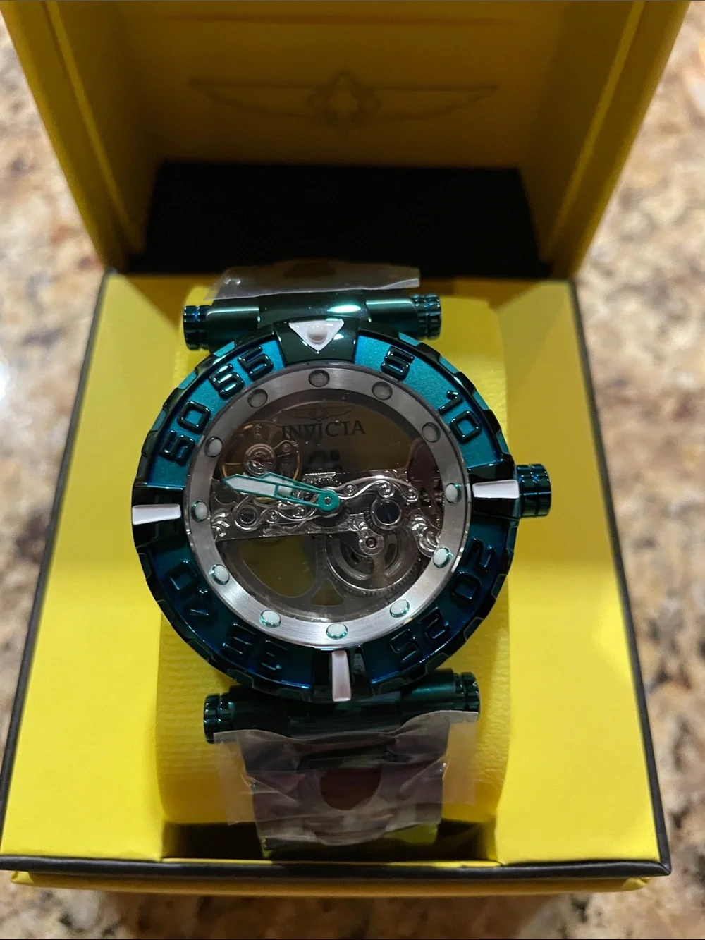 Invicta Men’s Teal Skeleton Dial Subaqua Automatic Watch